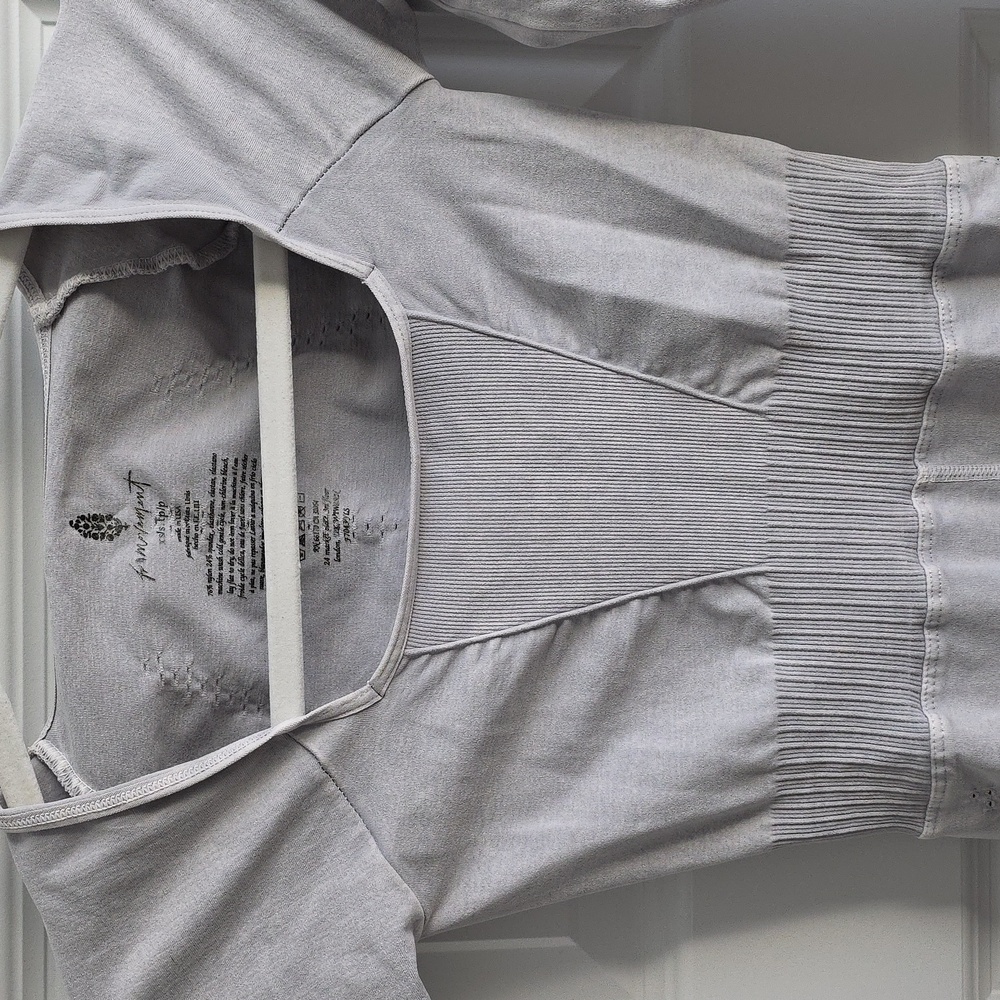 Free People Movement Good Karma Long Sleeve Onesie Ice Grey #103 - Picture 10 of 10